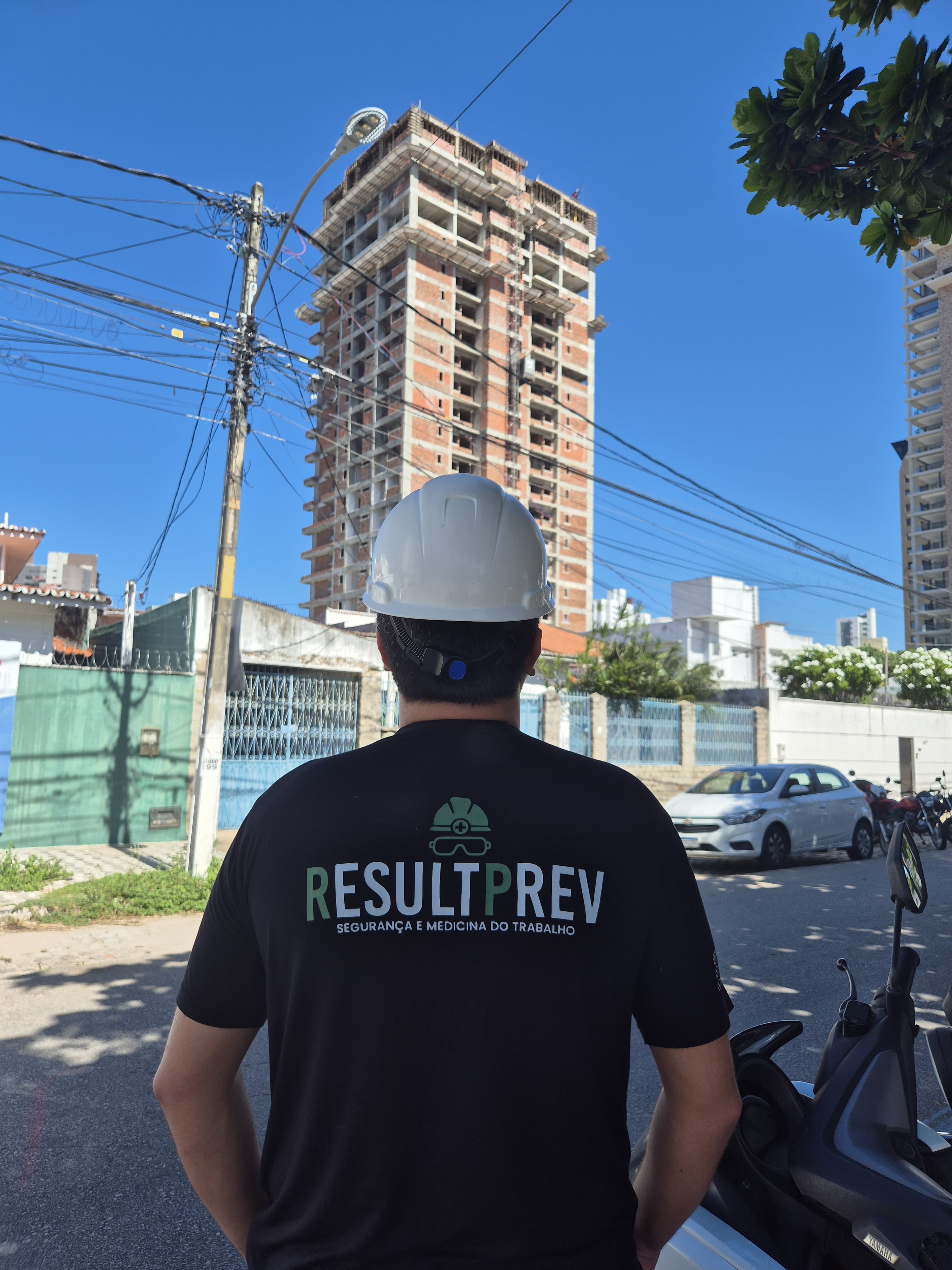 Professional with safety equipment